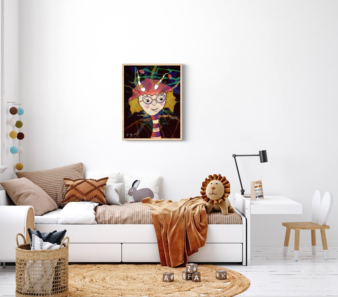 A Curious Caterpillar, Watercolour Insect Art Print - Image 3