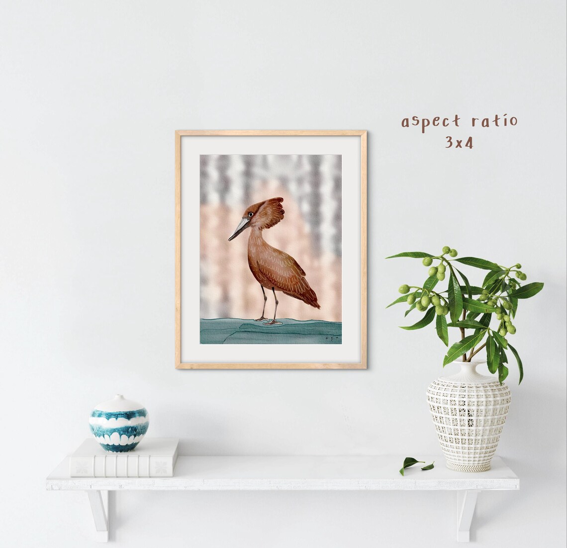 Hamerkop Scopus Umbretta, African Bird Art Print - Image 2
