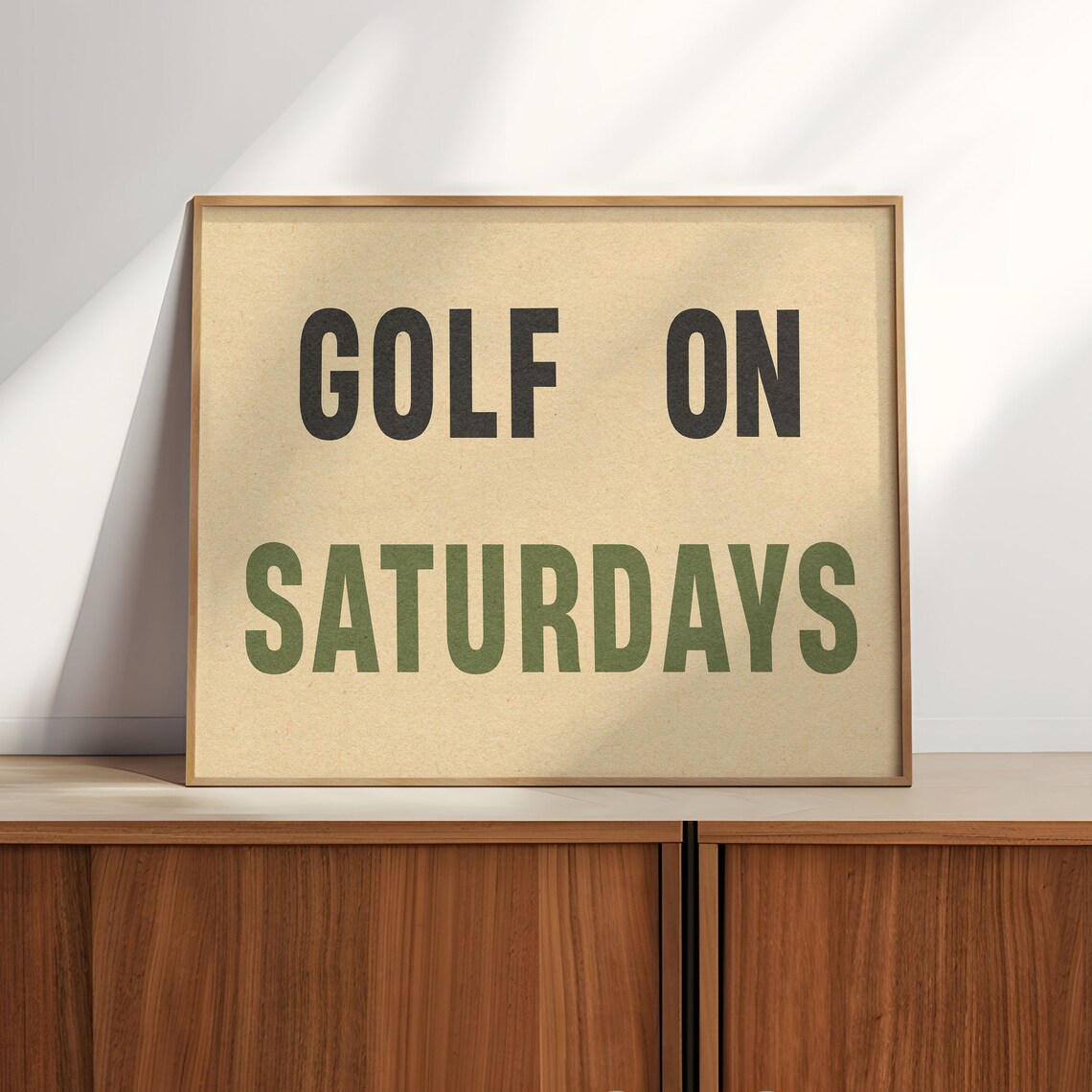 Retro Style Wall Art Golf On Saturdays Golf Poster Decor Typography Home Decor Art Print Gift For Golfers Funny Landscape Bold Text Print