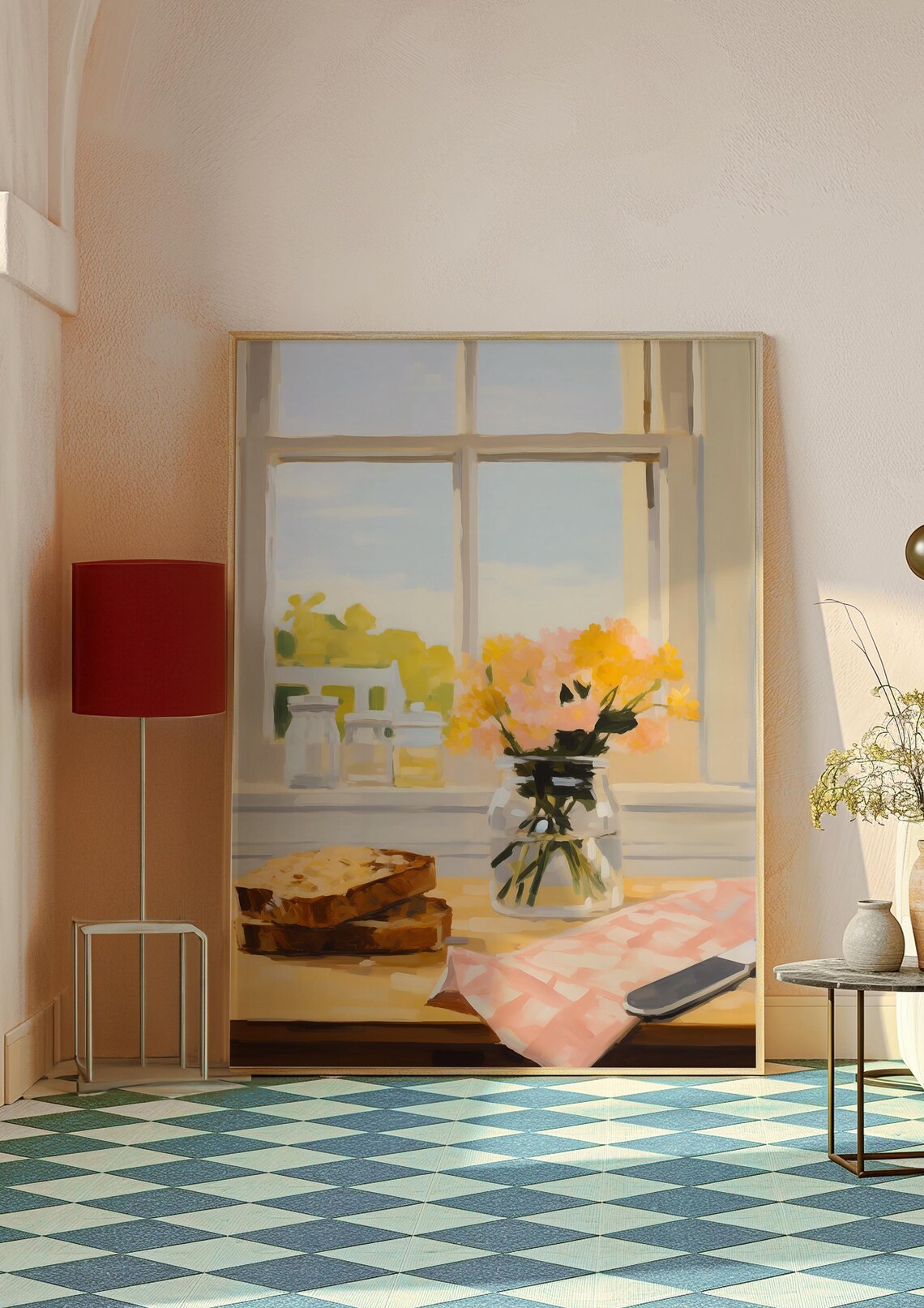 Vintage Countryside Cottage Window Toast Flowers Farmhouse Art Print - Image 3