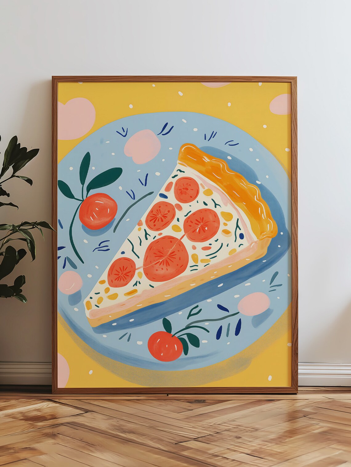 Cute Quiche Tomato Slice Playful Breakfast Flatlay Food Art Poster - Image 4