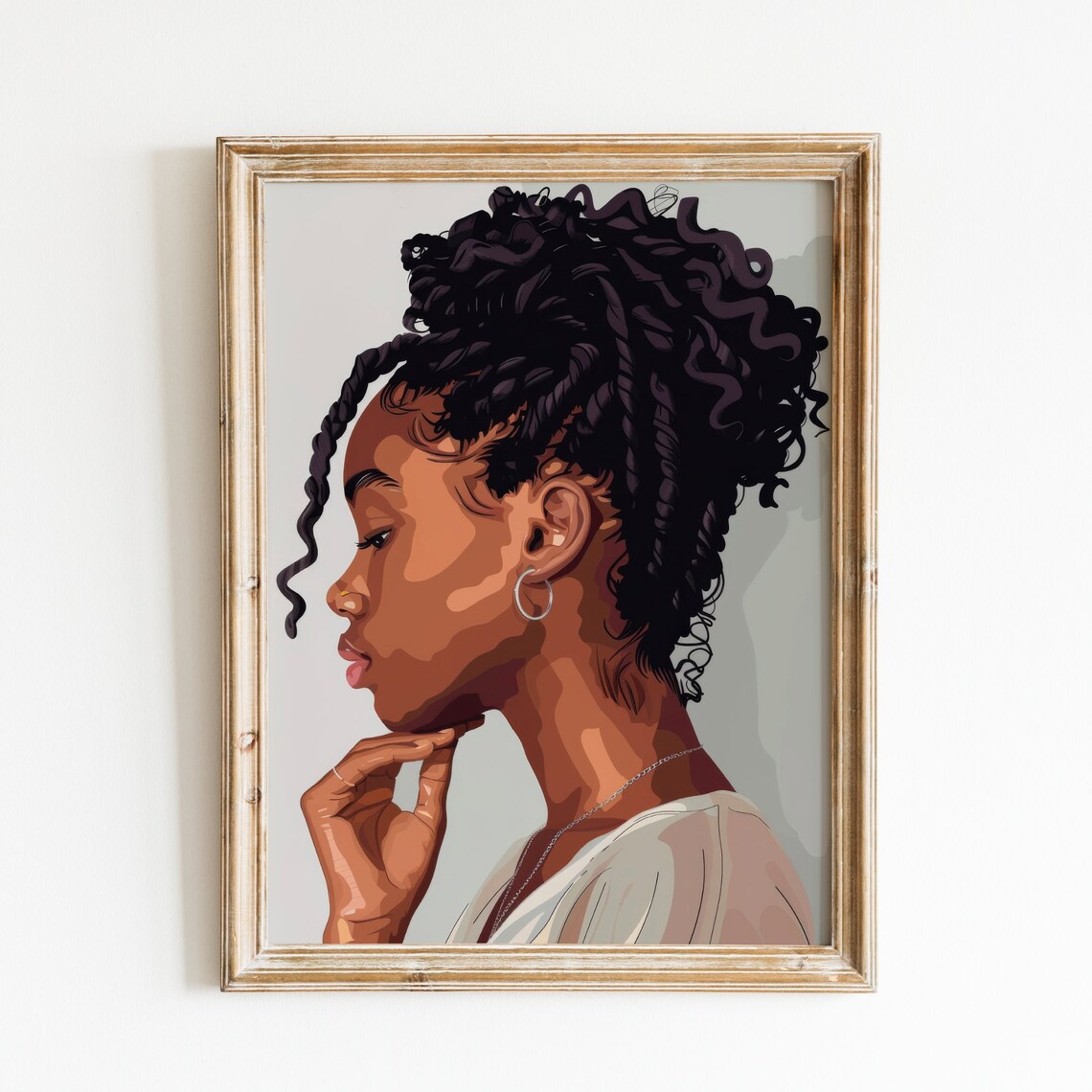 Black Woman Print Fashion Abstract Wall Art Black Girl Decor Modern Black Woman Portrait Empowering Contemporary Artwork - Image 3