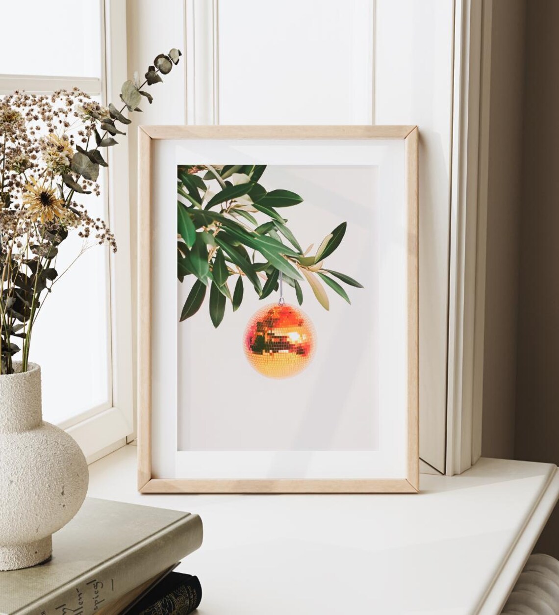 Disco Orange Glam Ball, Preppy Trendy Decor - Image 2