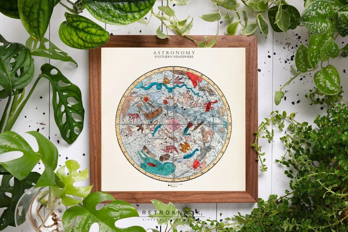 Astronomy Southern Hemisphere Antique Constellation Celestial Map Poster - Image 2
