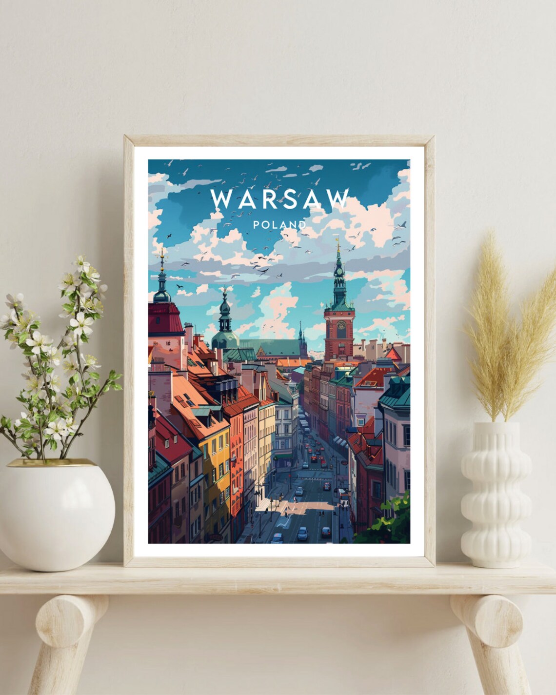Warsaw Travel Poster, Poland European Wall Art - Image 4
