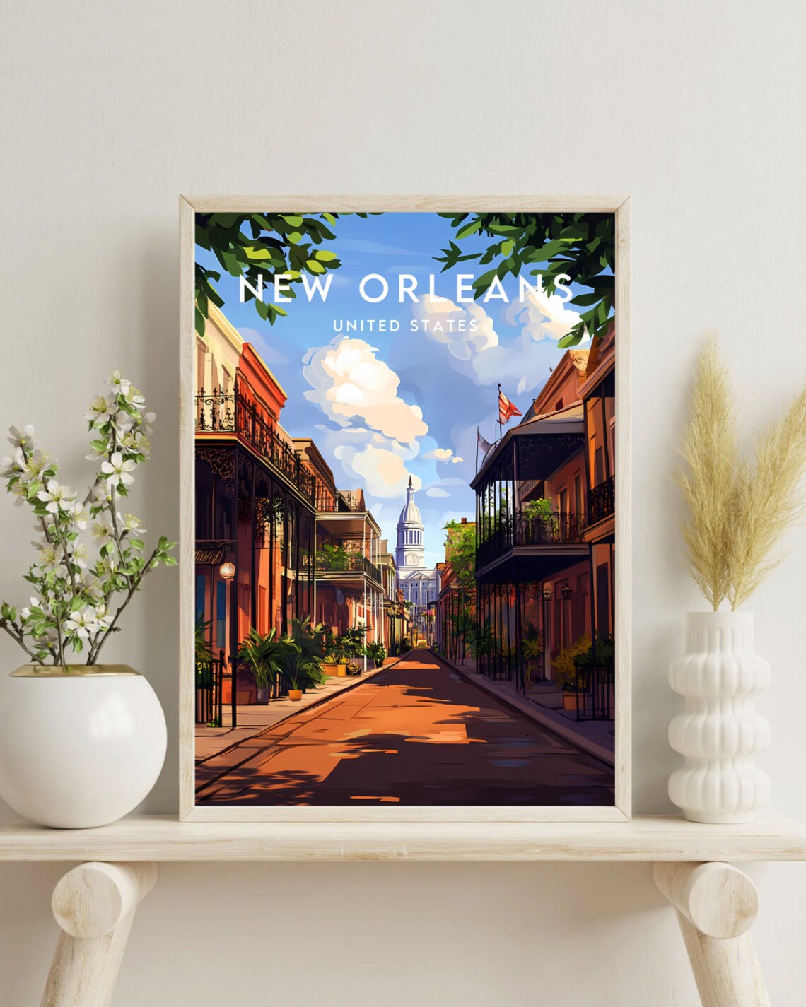 New Orleans Louisiana USA French Quarter Vintage Travel Poster - Image 4