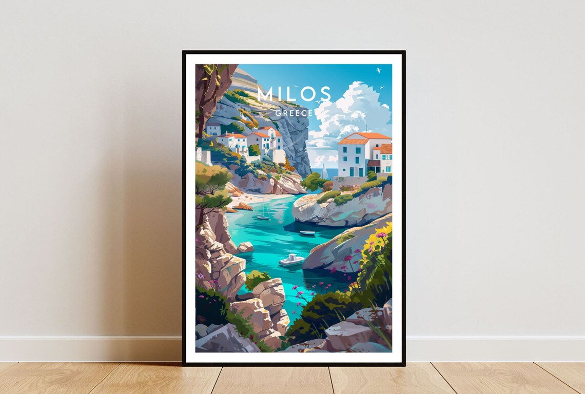 Milos Travel Print Greece Milos Poster Greece Poster Travel Wall Art Greece Print Poster Greece Europe Milos Greek Poster