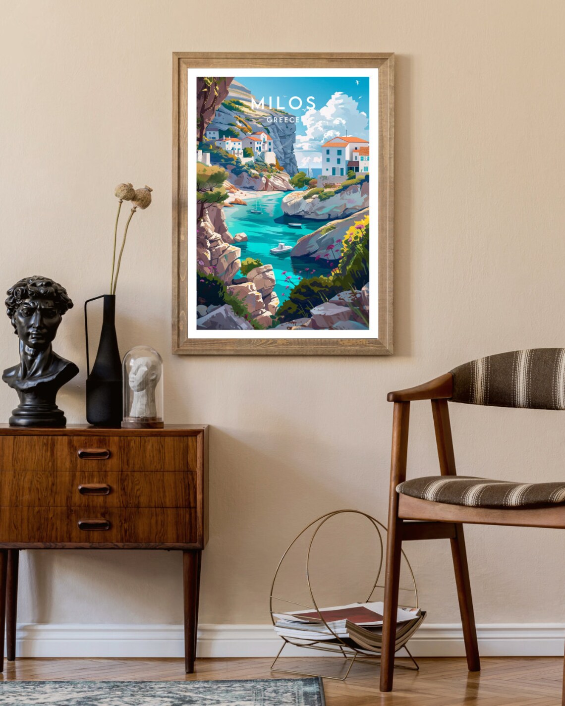 Milos Travel Print Greece Milos Poster Greece Poster Travel Wall Art Greece Print Poster Greece Europe Milos Greek Poster - Image 2
