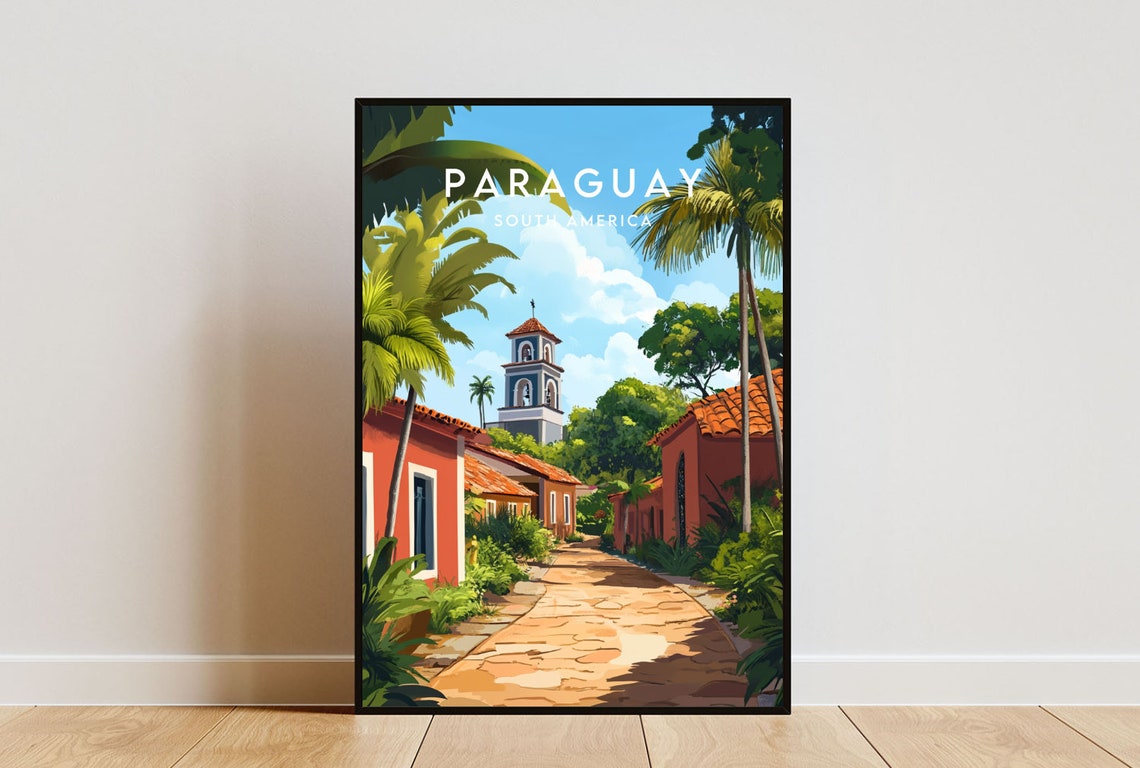 Paraguay Travel Print South America Paraguay Poster South America Poster Travel Wall Art Paraguay Print South America Asuncion Print