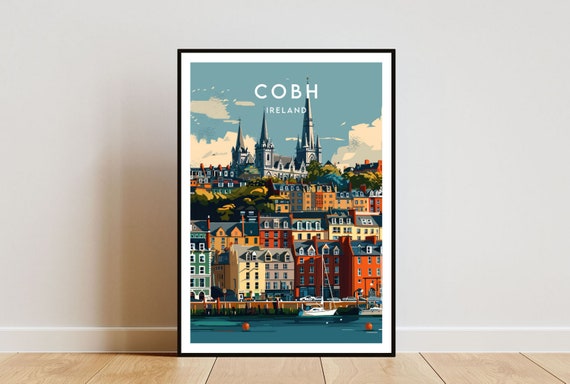 Cobh Travel Poster, Ireland Europe Wall Art