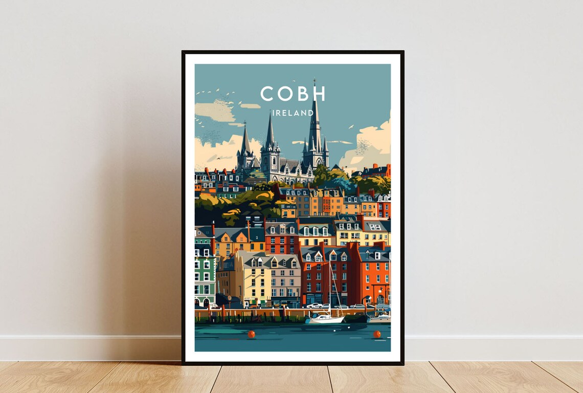 Cobh Travel Poster, Ireland Europe Wall Art