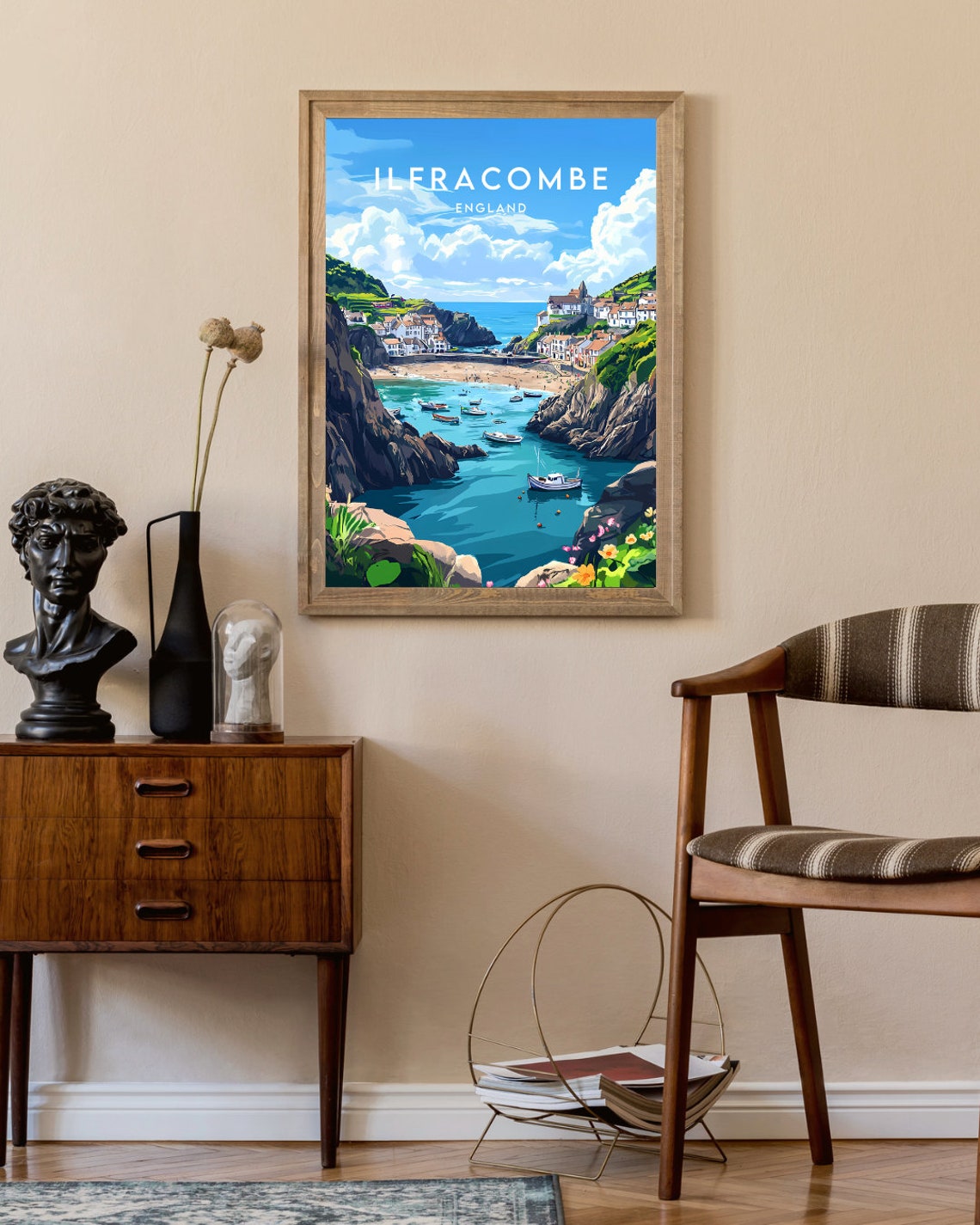 Ilfracombe England Coastal Harbor Cliffs Vintage Travel Poster - Image 2