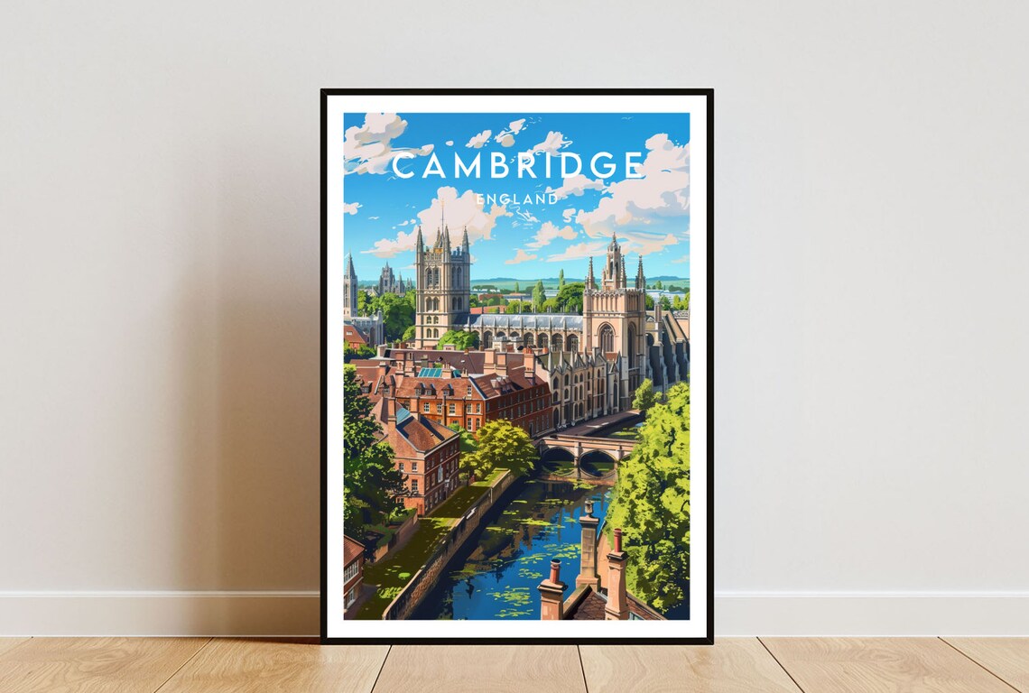Cambridge Travel Print England Cambridge Poster England Poster Travel Wall Art England Print England Europe Cambridge English