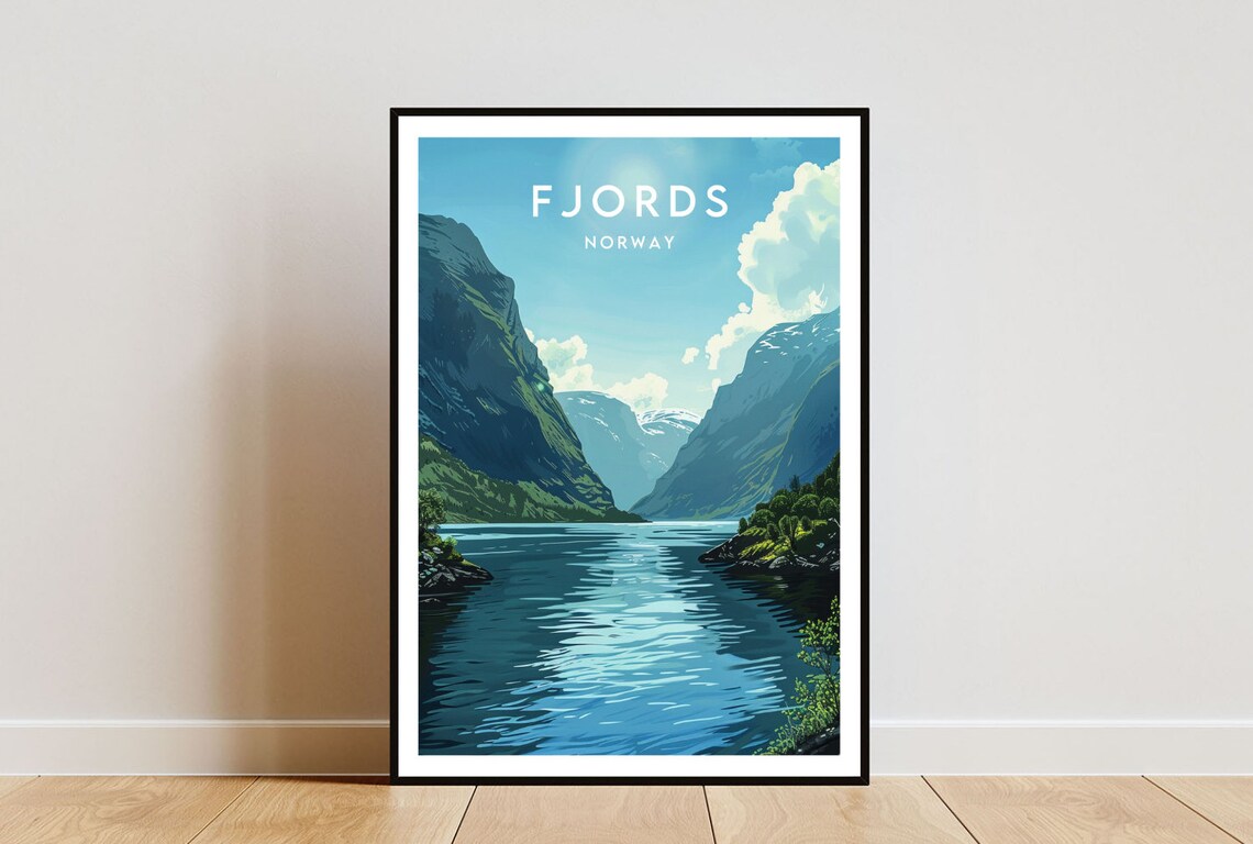 Norway Fjords Travel Wall Art Print