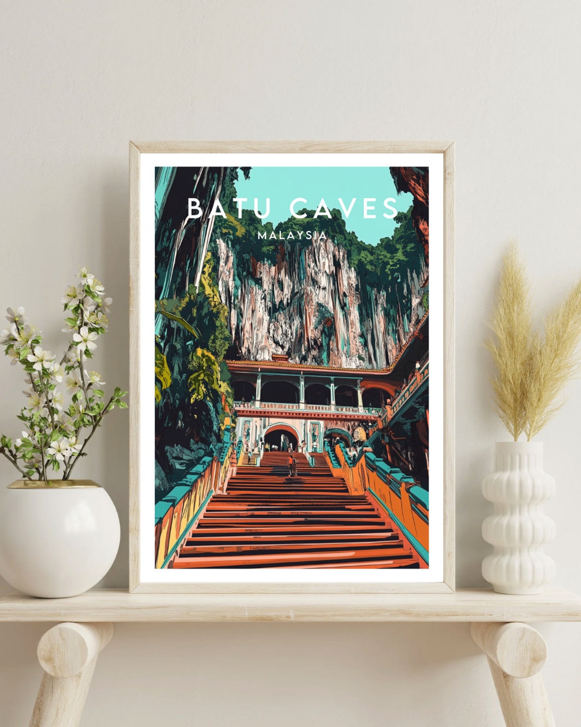 Batu Caves Travel Print Malaysia Batu Caves Poster Malaysia Poster Travel Wall Art Malaysia Print Poster Malaysia Batu Caves Print - Image 4