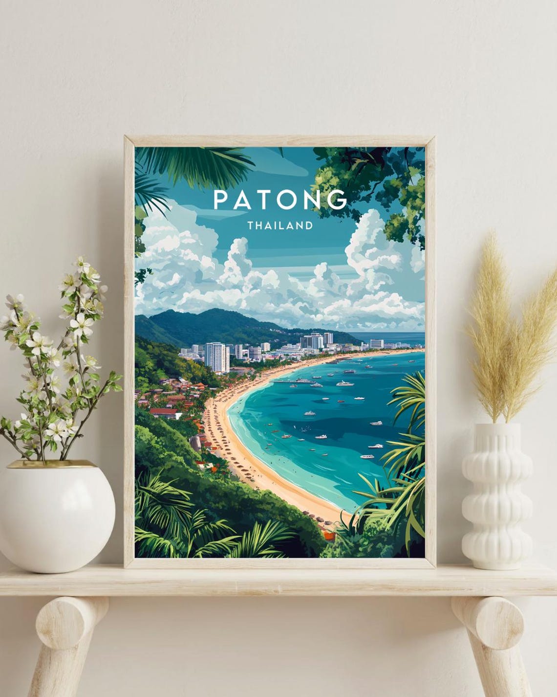 Patong Travel Print Thailand Patong Poster Thailand Poster Travel Wall Art Thailand Print Phuket Poster Phuket Print Patong Print - Image 4