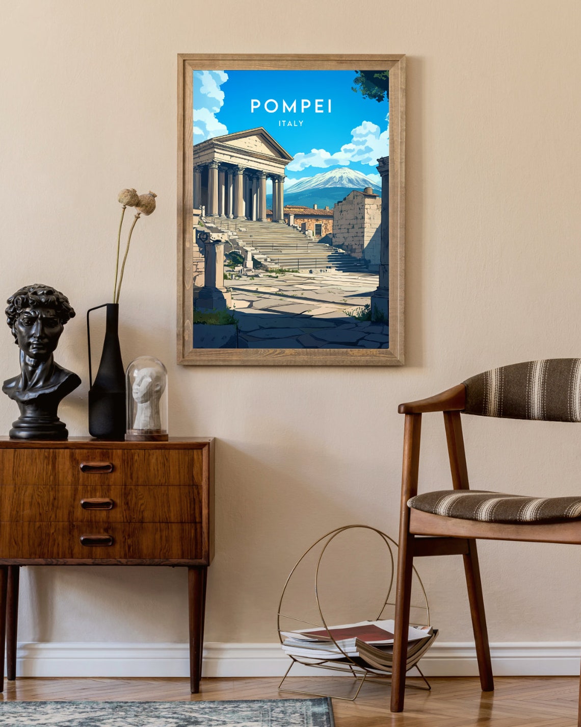 Pompei Travel Print Italy Pompei Poster Italy Poster Travel Wall Art Italy Print Poster Italy Europe Pompei Print Italy Wall Art - Image 2