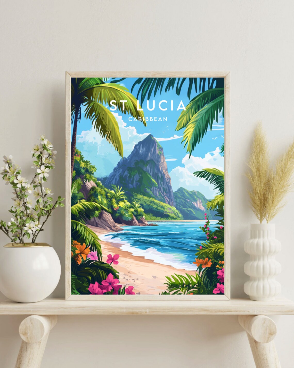 St Lucia Travel Poster, Caribbean Wall Art Print - Image 4