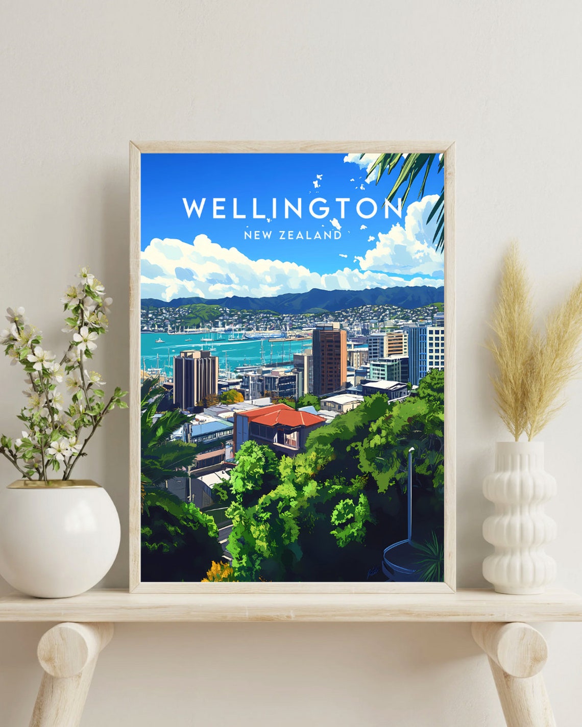 Wellington Travel Print New Zealand Wellington Poster New Zealand Poster Travel Wall Art New Zealand Print New Zealand Wellington - Image 4