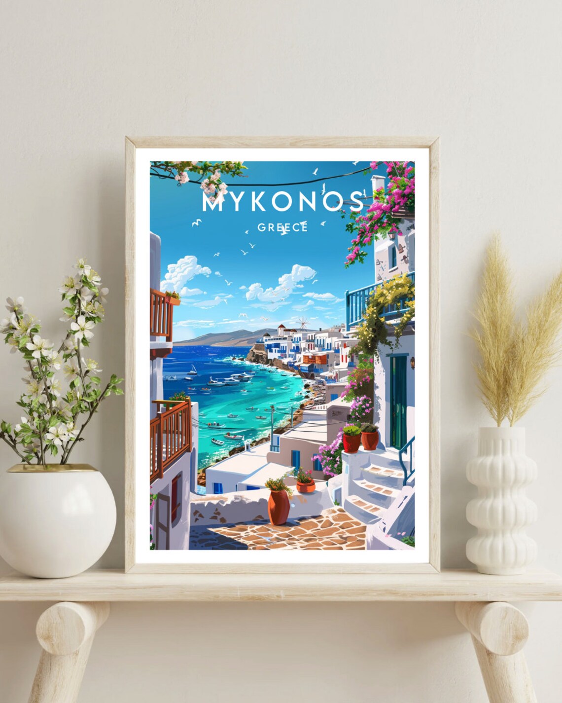 Mykonos Travel Poster, Greece Island Wall Art - Image 4