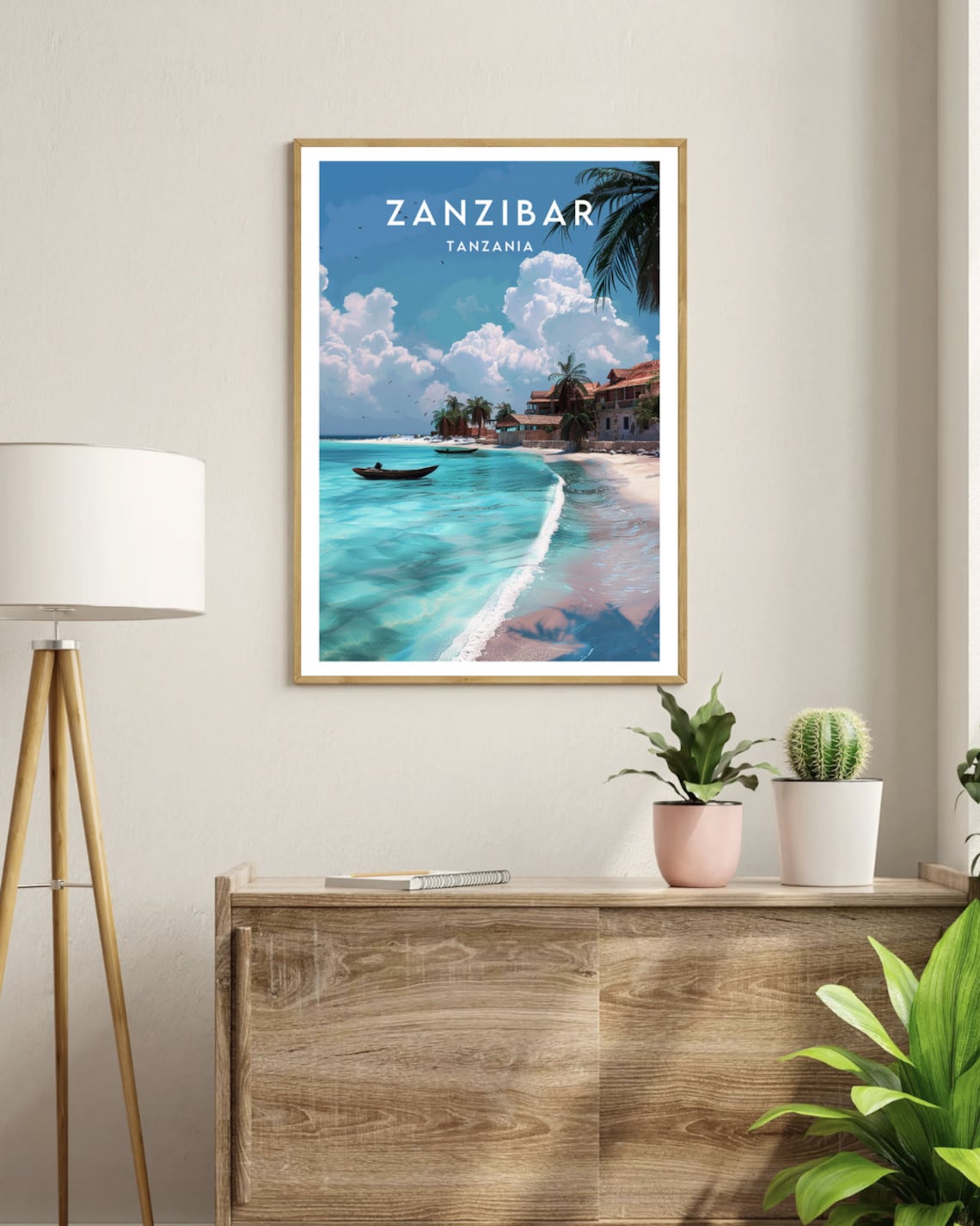 Zanzibar Travel Poster, Tanzania Africa Travel Art - Image 3