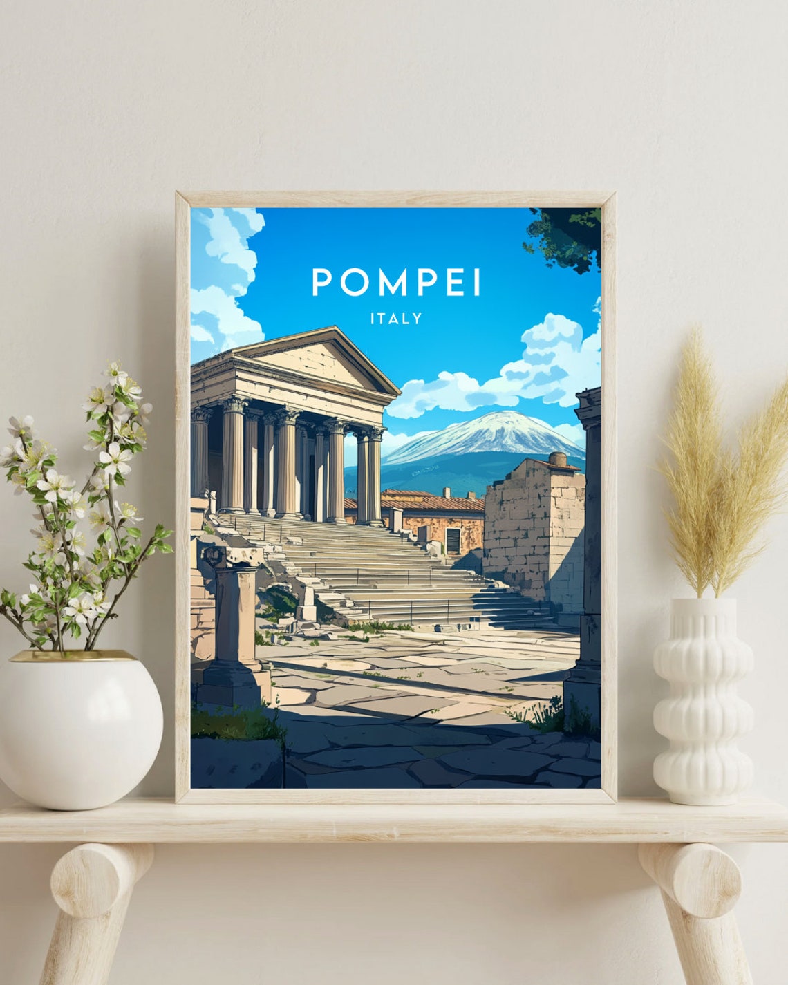 Pompei Travel Print Italy Pompei Poster Italy Poster Travel Wall Art Italy Print Poster Italy Europe Pompei Print Italy Wall Art - Image 4