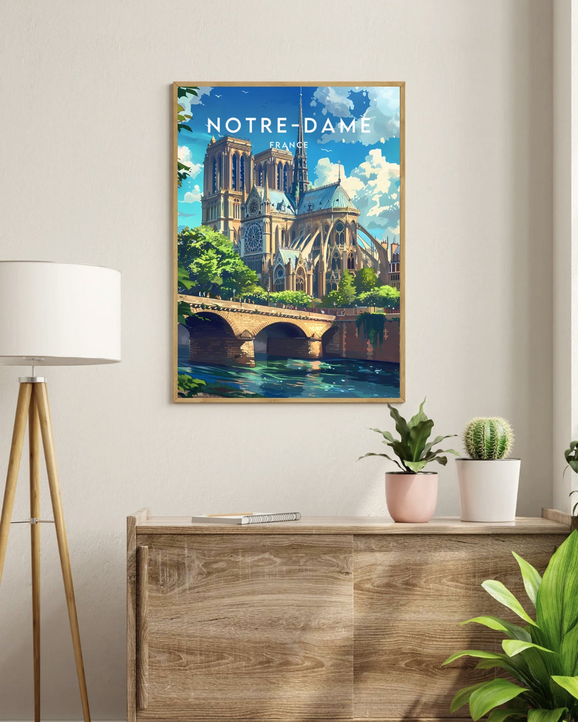 Notre Dame Travel Print France Notre Dame Poster France Poster Travel Wall Art France Print France Art Europe Notre Dame Wall Art - Image 3