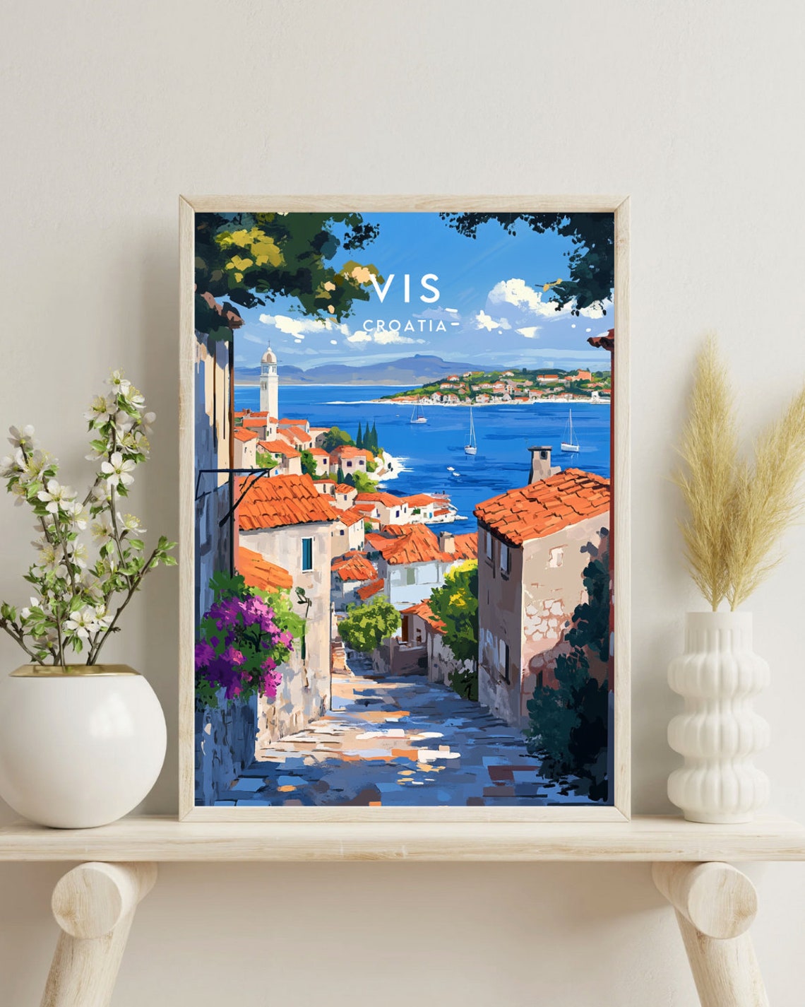 Vis Travel Print Croatia Vis Poster Croatia Poster Travel Wall Art Croatia Print Croatia Vis Wall Art Europe Croatian Poster - Image 4