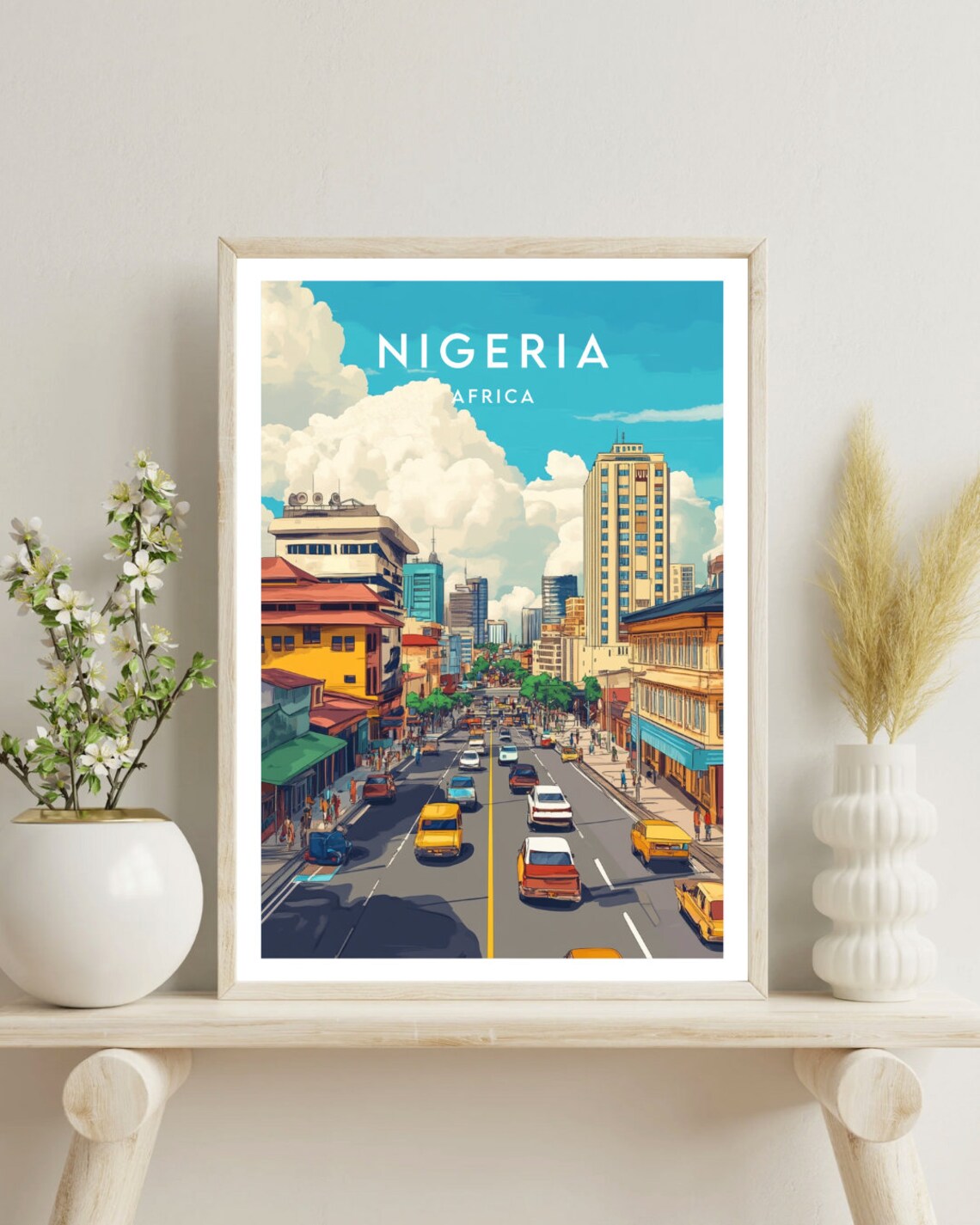 Nigeria City Street Skyline Urban Africa Metropolis Travel Poster - Image 4