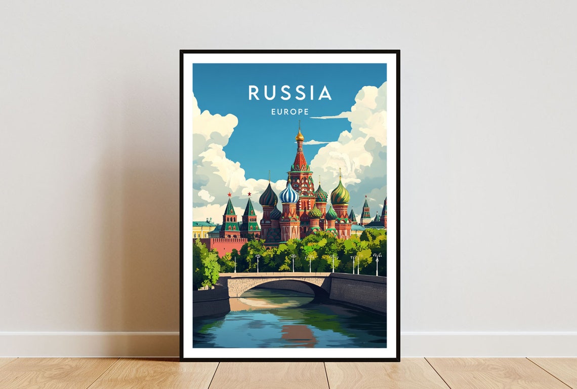 Russia Travel Print Europe Europe Poster Russia Poster Travel Wall Art Russia Print Russia Europe Moscow Wall Art Moscow Poster
