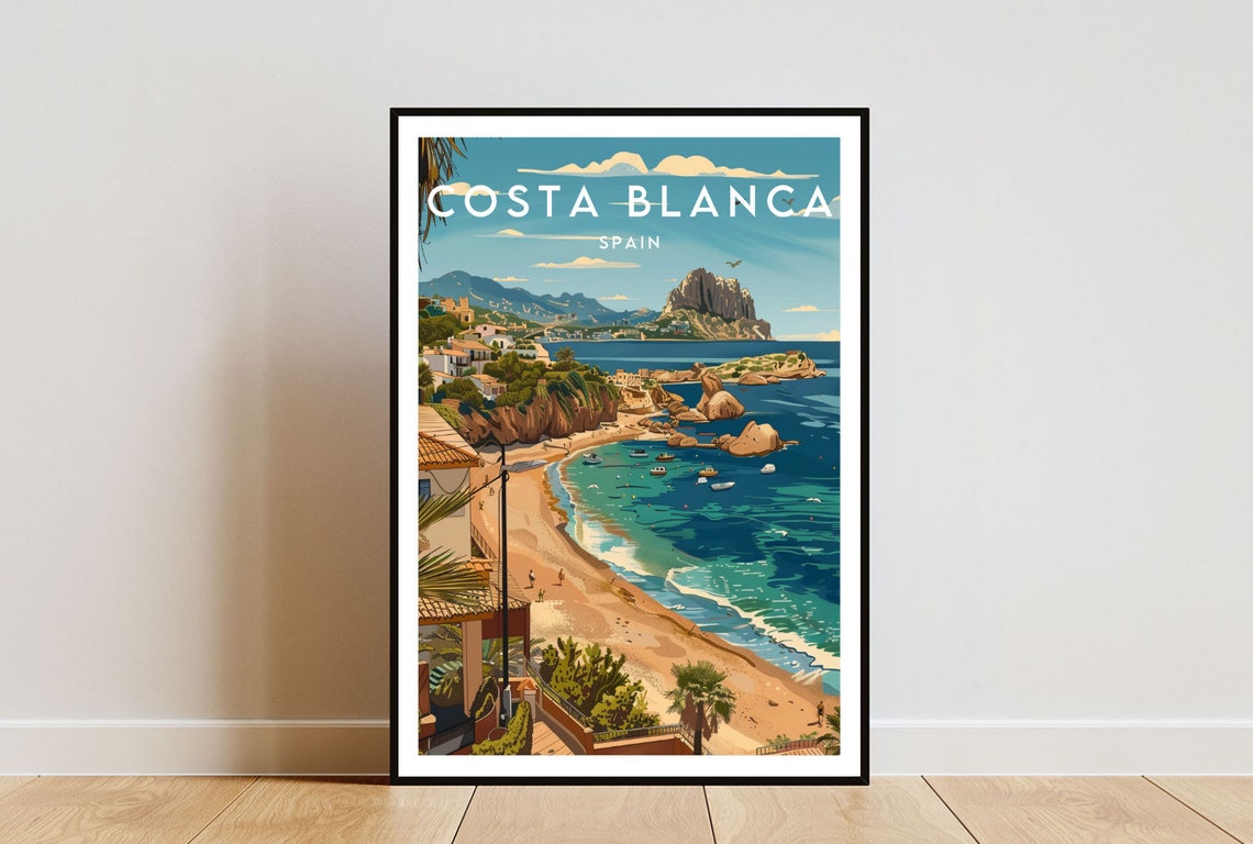 Costa Blanca Travel Print Spain Costa Blanca Poster Spain Poster Travel Wall Art Spain Print Spain Europe Costa Blanca Print