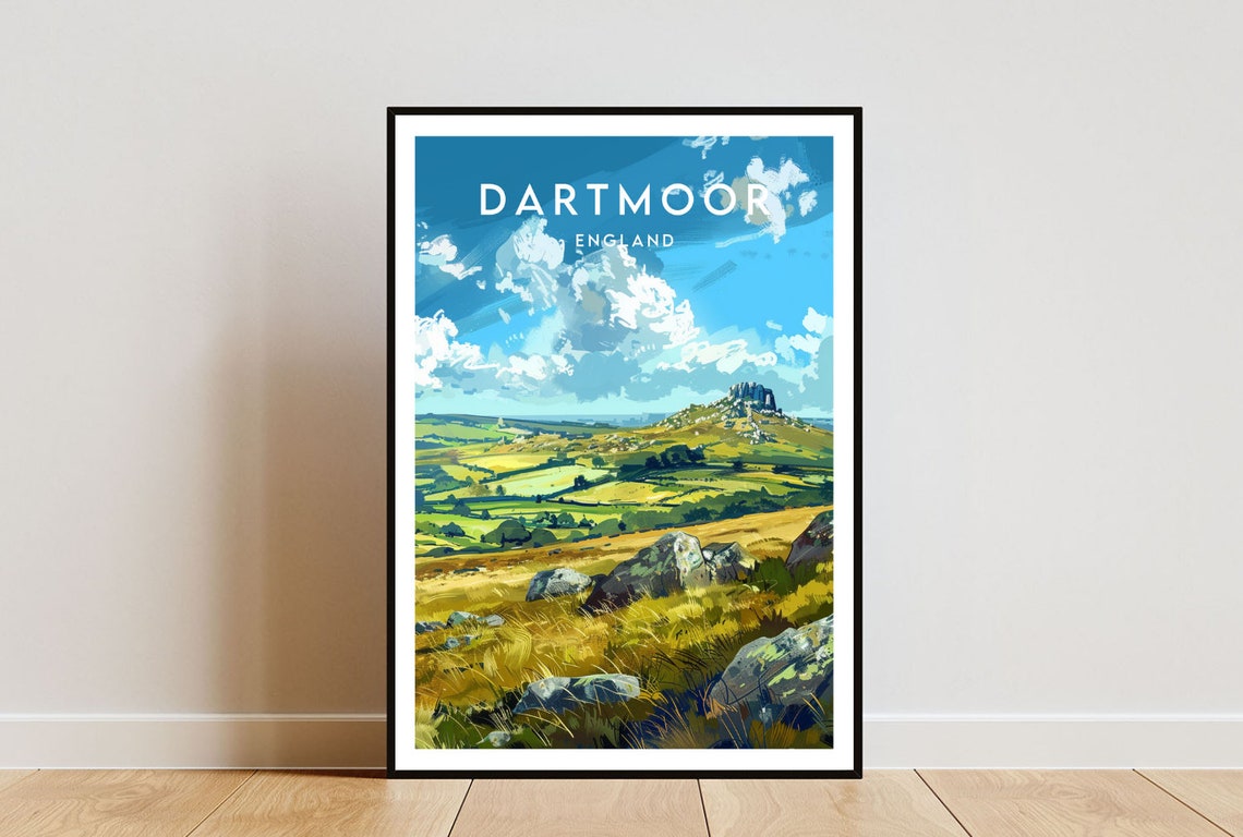 Dartmoor Travel Print England Dartmoor Poster England Poster Travel Wall Art England Print Poster England Europe Dartmoor Uk