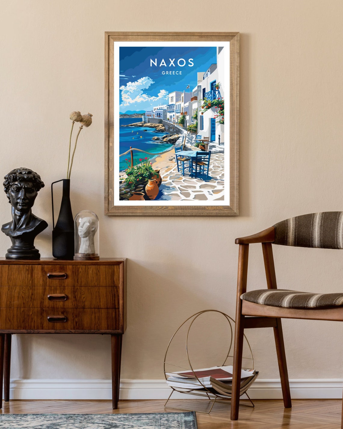 Naxos Travel Print Greece Naxos Poster Greece Poster Travel Wall Art Greece Print Poster Greece Europe Naxos Greek Poster - Image 2