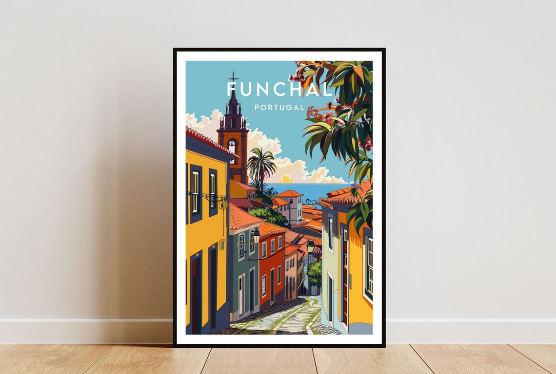 Funchal Travel Print Portugal Funchal Poster Portugal Poster Travel Wall Art Portugal Print Poster Portugal Europe Funchal