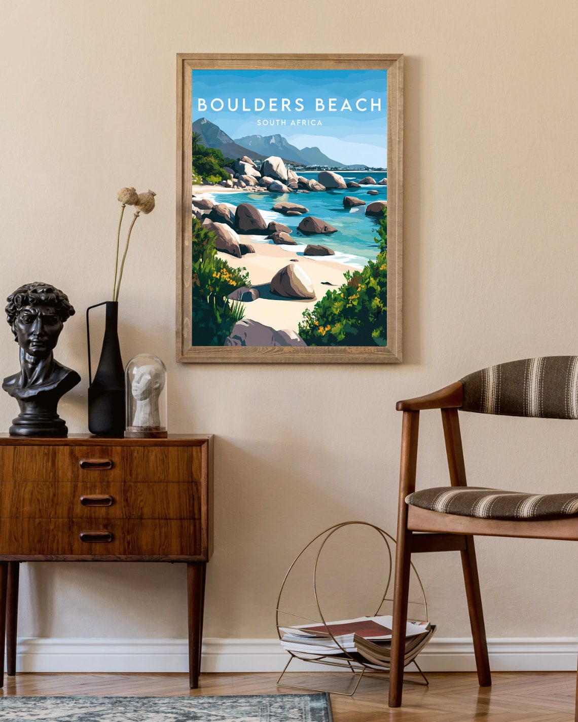 Boulders Beach Travel Print South Africa South Africa Poster Boulders Beach Poster Travel Wall Art Boulders Beach Print Penguins - Image 2