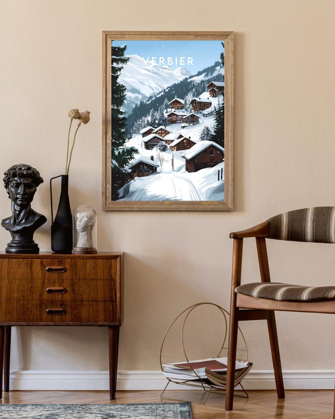 Verbier Travel Print Switzerland Verbier Poster Switzerland Poster Travel Wall Art Switzerland Print Switzerland Verbier Wall Art - Image 2
