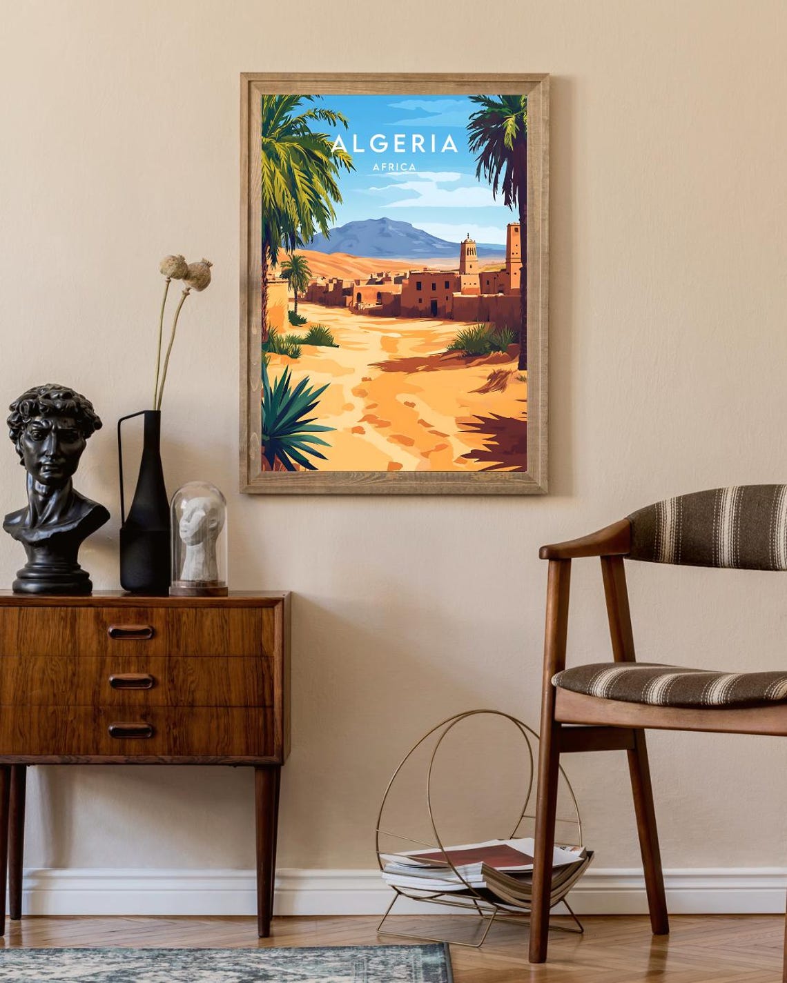 Algeria Africa Desert Oasis Town Palms Minarets Travel Poster - Image 2
