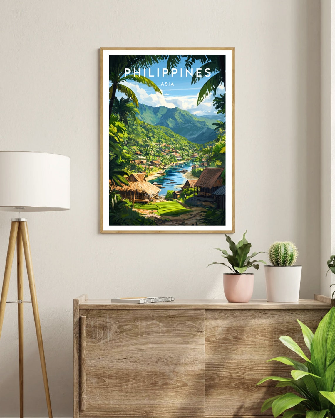 Philippines Asia Tropical River Valley Rice Terraces Village Poster - Image 3