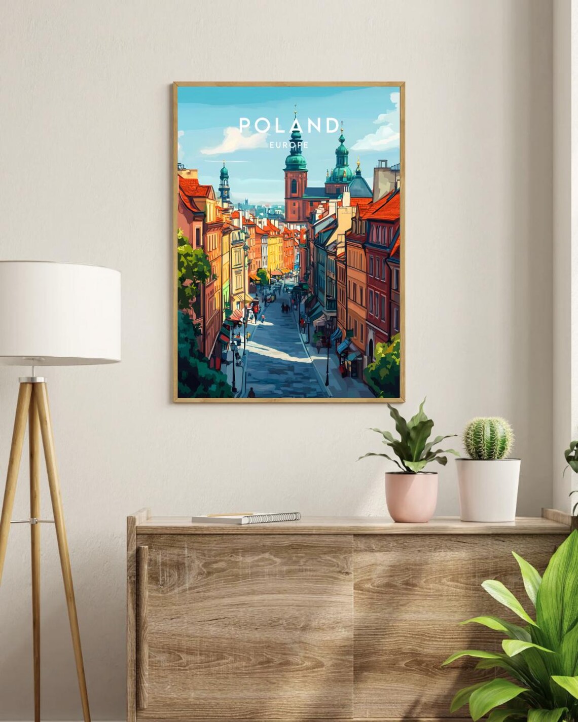 Poland Travel Poster, Warsaw and Krakow Europe - Image 3