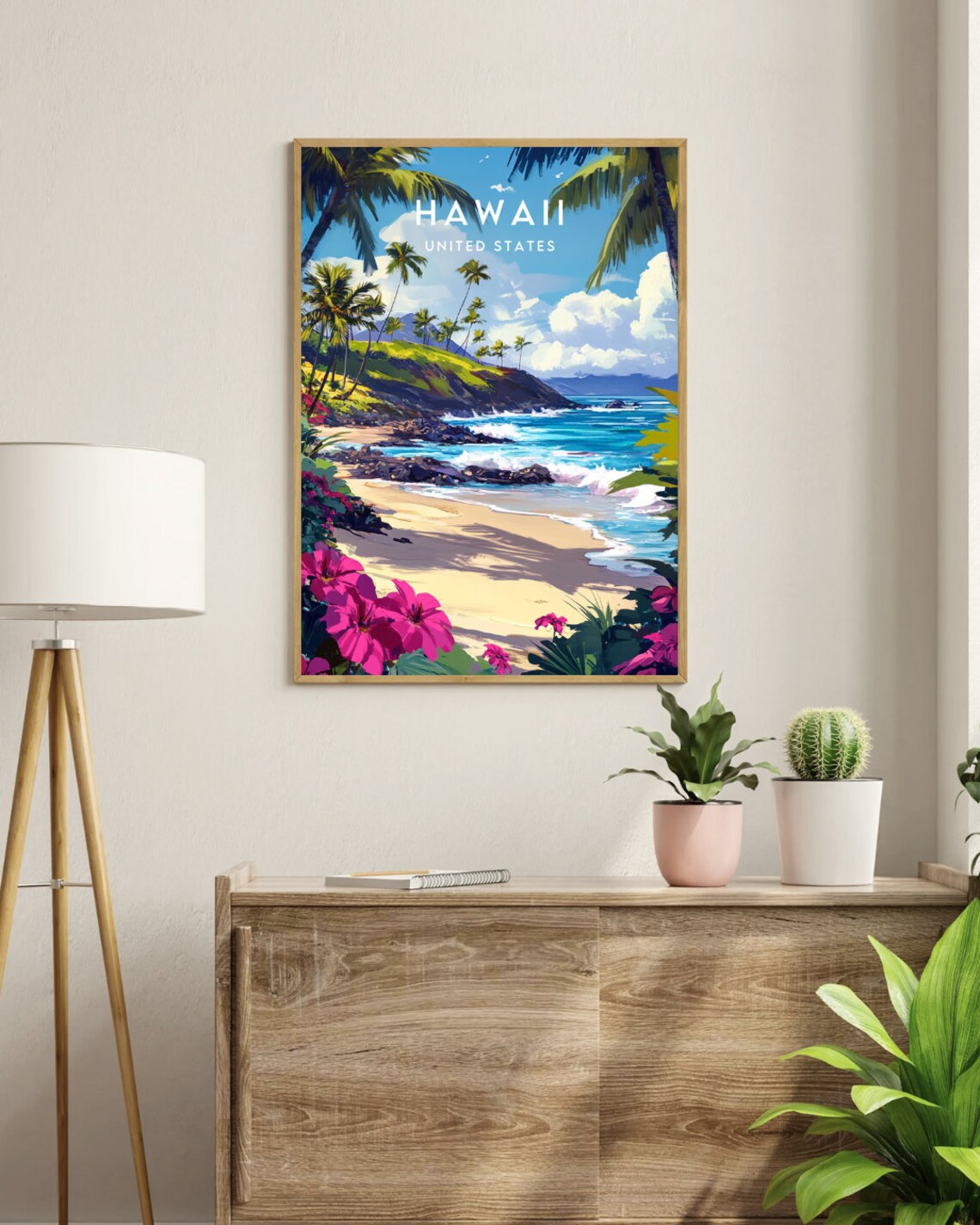 Hawaii Travel Poster, United States Travel Art - Image 3