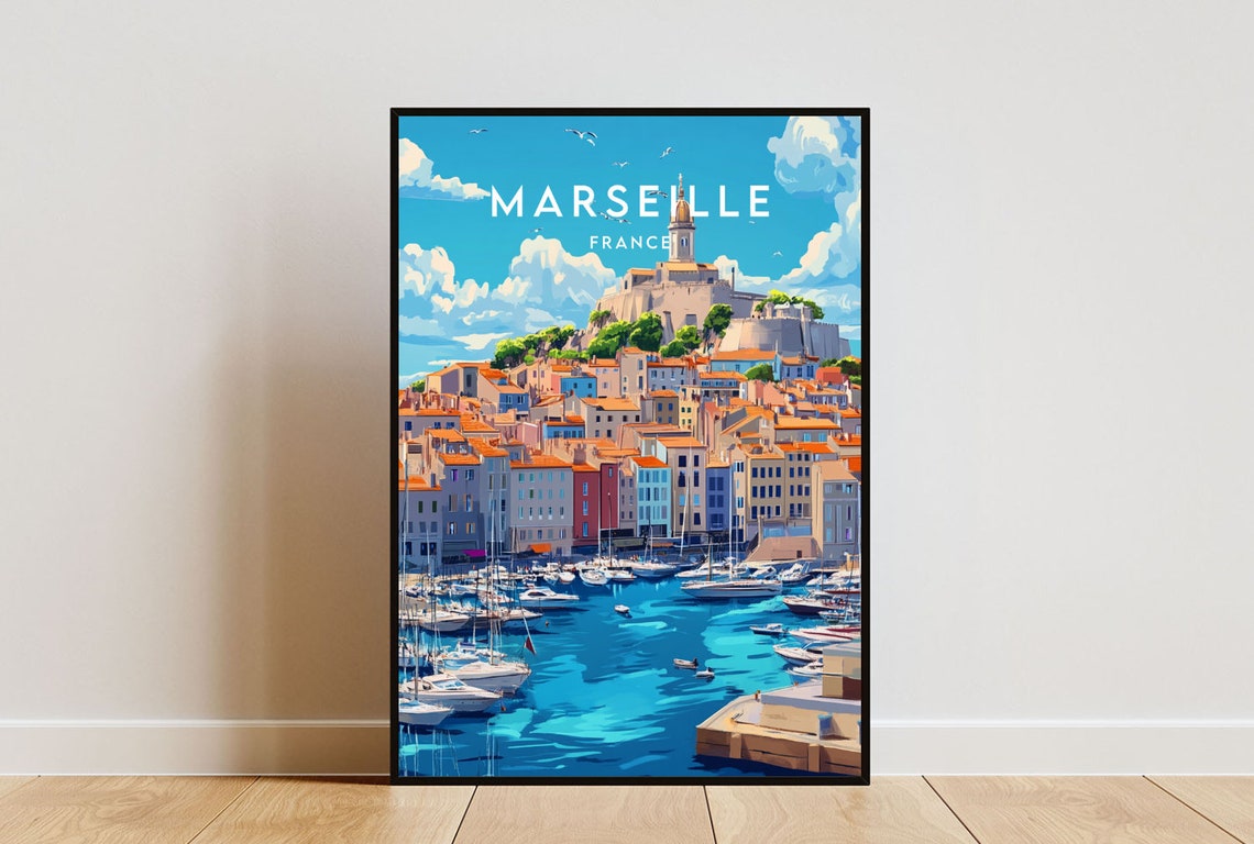 Marsielle Travel Print France Marseille Poster France Poster Travel Wall Art France Print Poster France Europe Marseille French