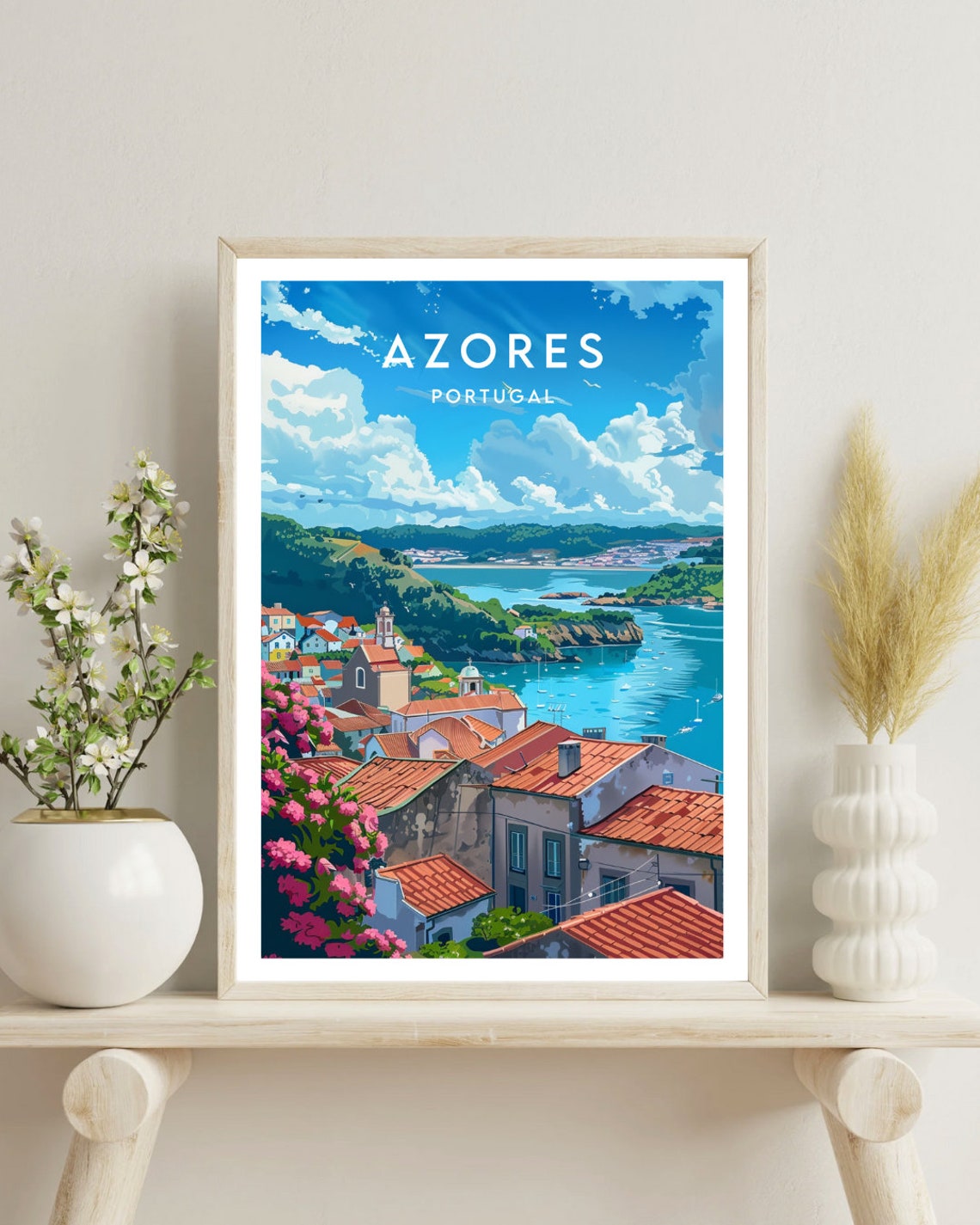 Azores Travel Print Portugal Azores Poster Portugal Poster Travel Wall Art Portugal Print Poster Portugal Europe Azores Portuguese - Image 4