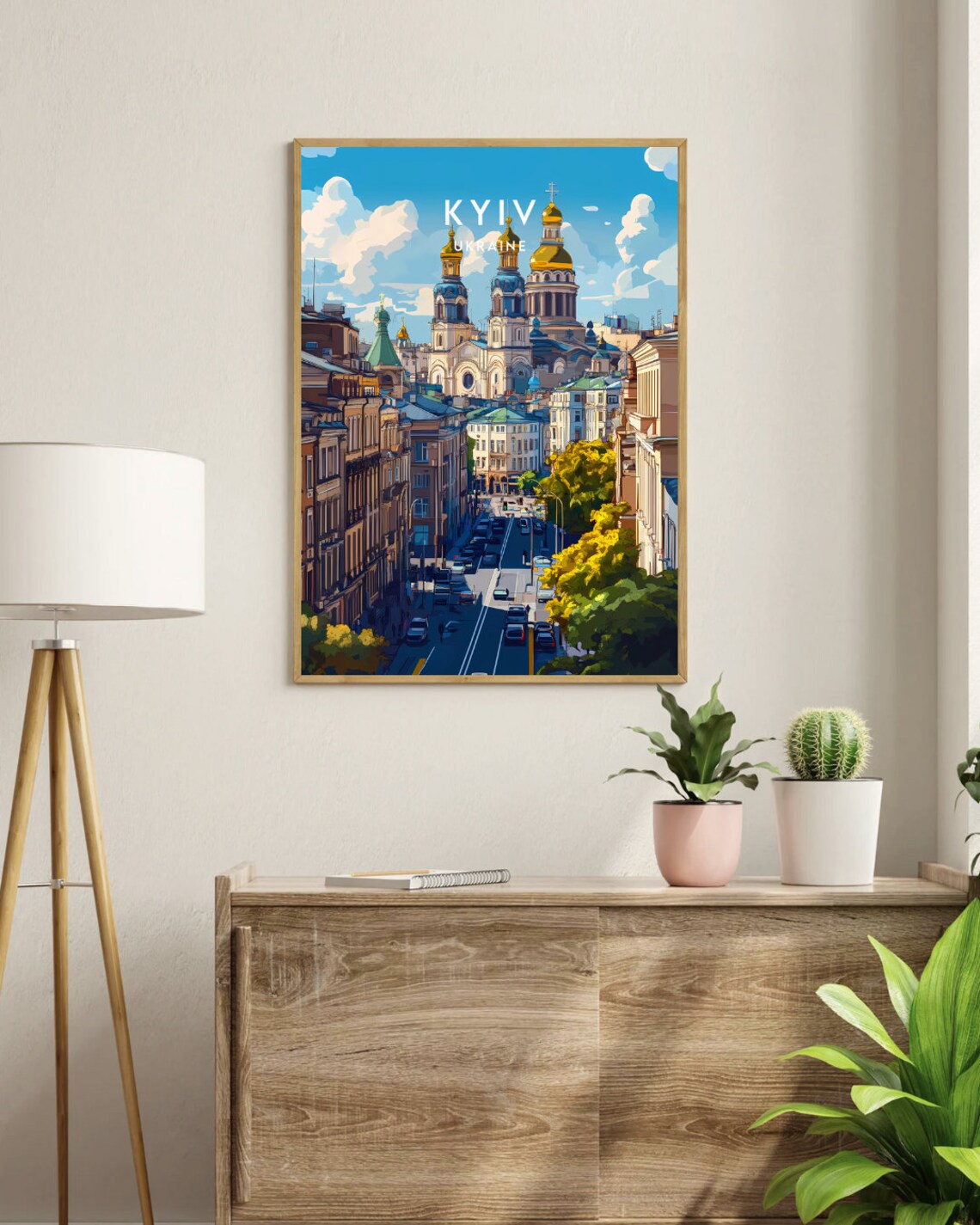 Kyiv Ukraine Golden Dome Cathedral City Street Travel Poster - Image 3