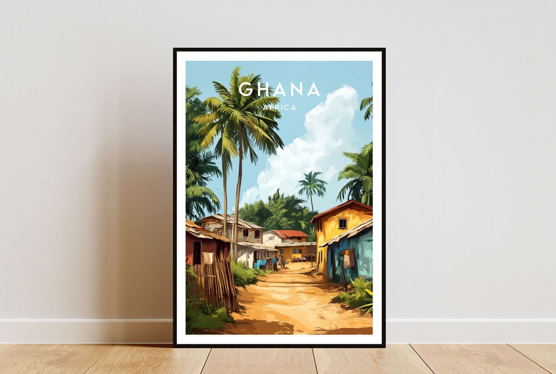 Ghana Travel Print Africa Ghana Poster Africa Poster Travel Wall Art Africa Print Ghana Wall Art Ghana Print Accra Poster Accra