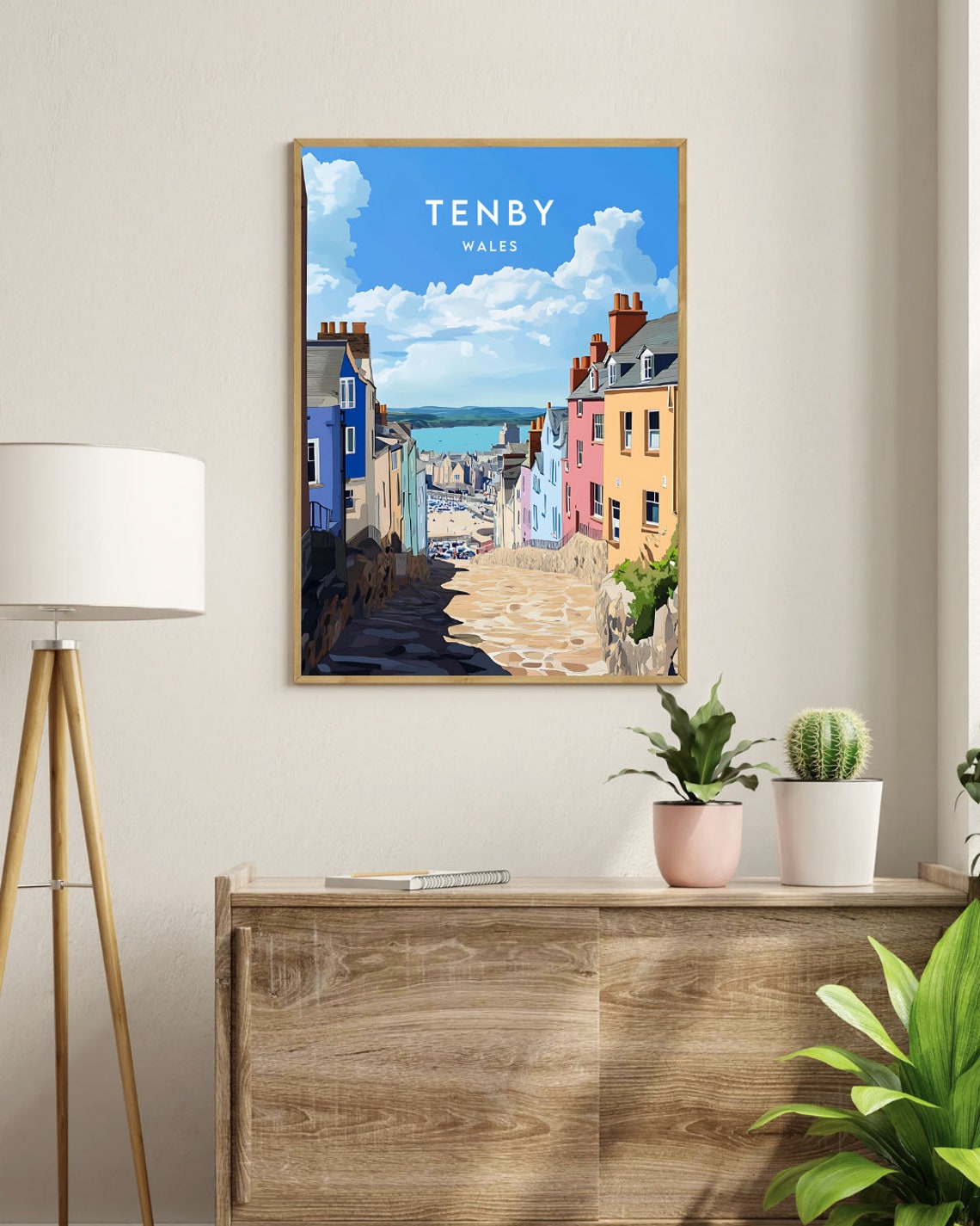 Tenby Travel Print Wales Tenby Poster Wales Poster Travel Wall Art Wales Print Poster Wales Europe Tenby Welsh Poster Print Uk - Image 3