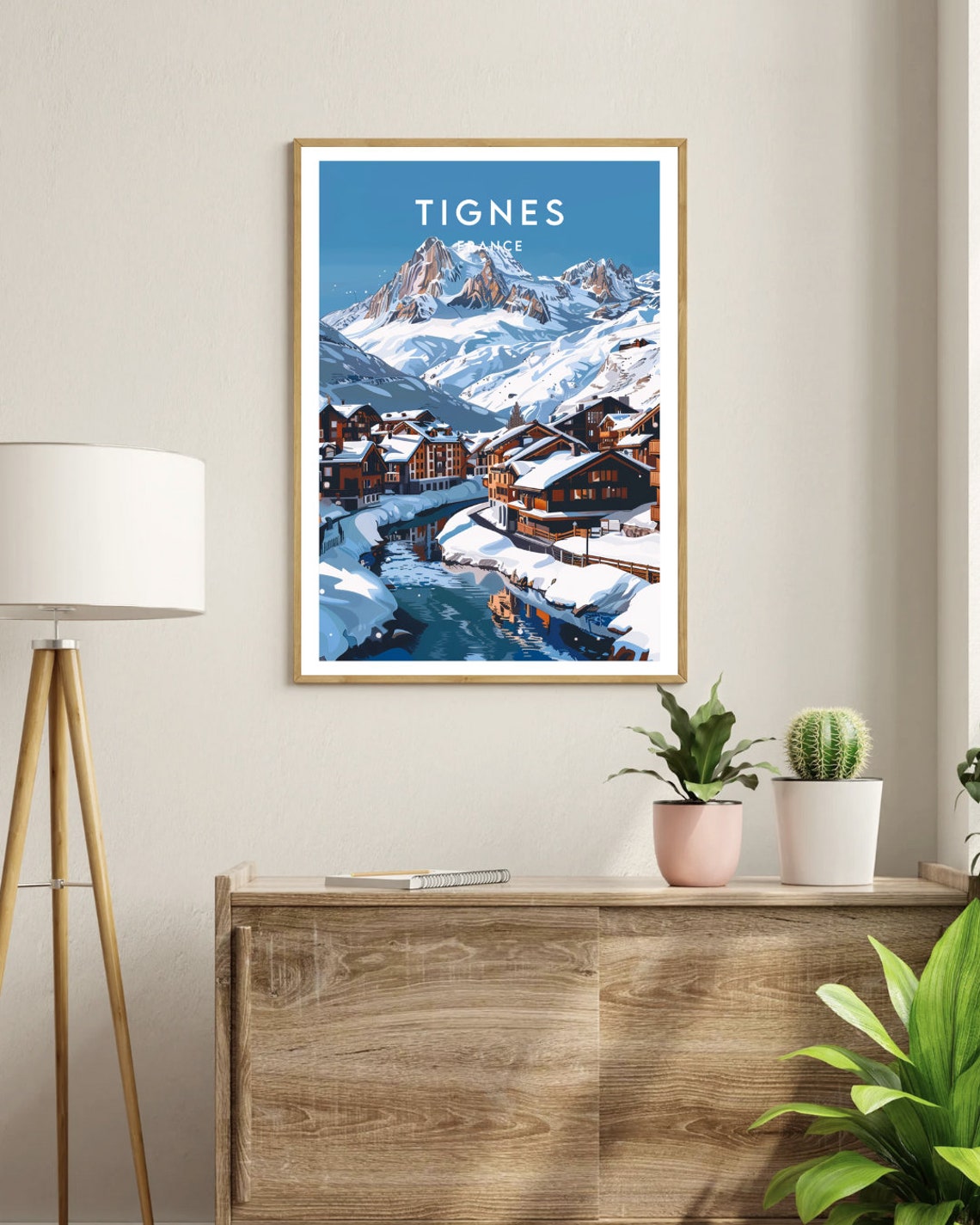 Tignes Travel Print France Tignes Poster France Poster Travel Wall Art France Print Poster France Europe Tignes Skiing Wall Art - Image 3