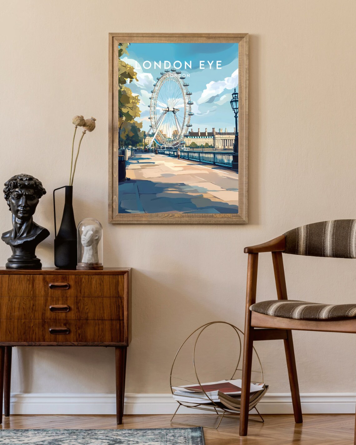 London Eye London England Thames Sunset Vintage Travel Poster - Image 2