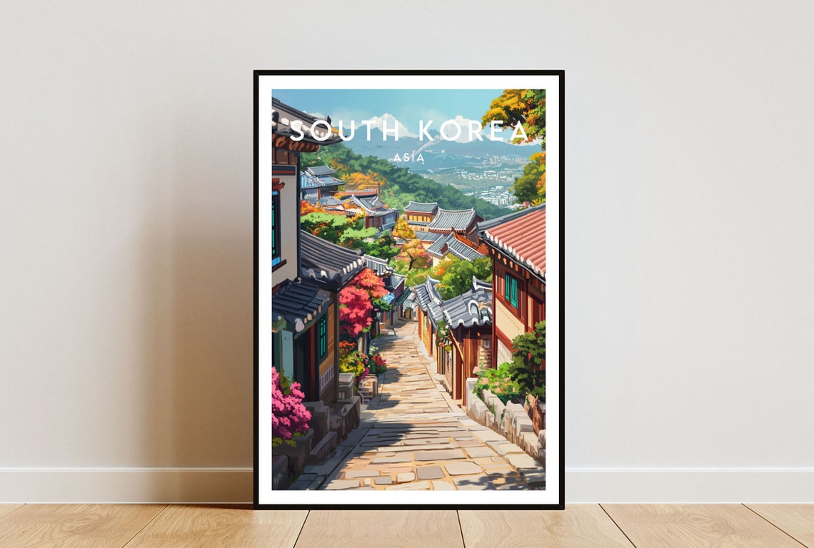South Korea Travel Print Asia South Korea Poster Travel Wall Art South Korea Print South Korea Asia Seoul Poster Korea Wall Art