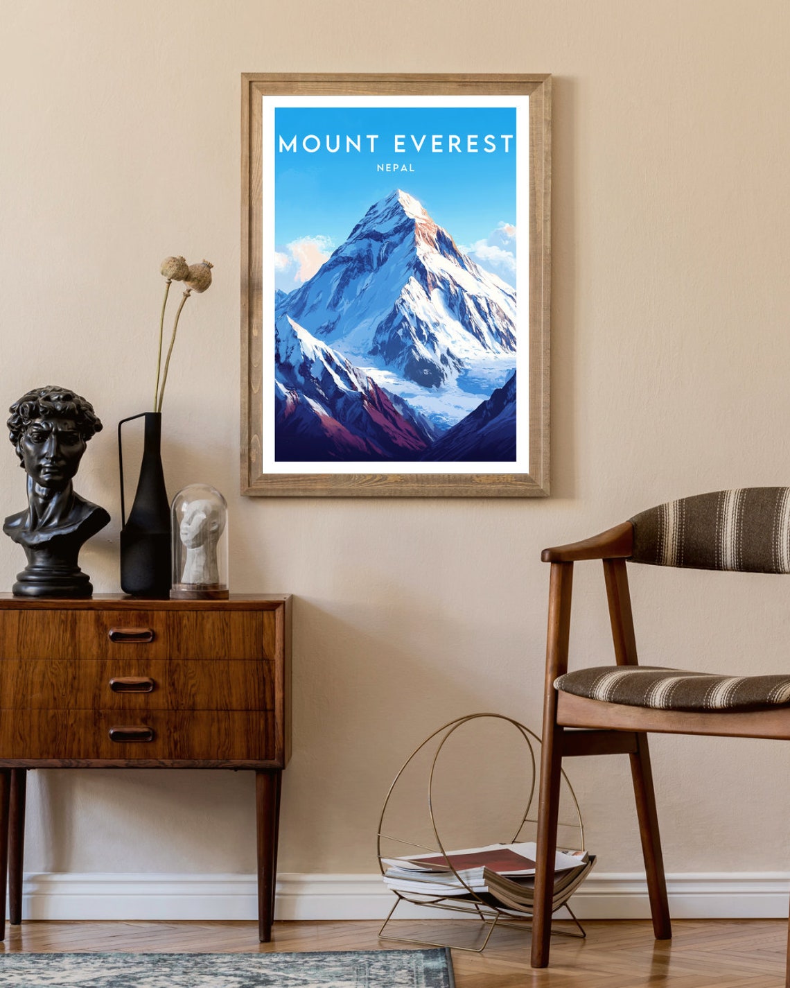 Mount Everest Nepal Snow Peak Himalaya Summit Travel Art Poster - Image 2