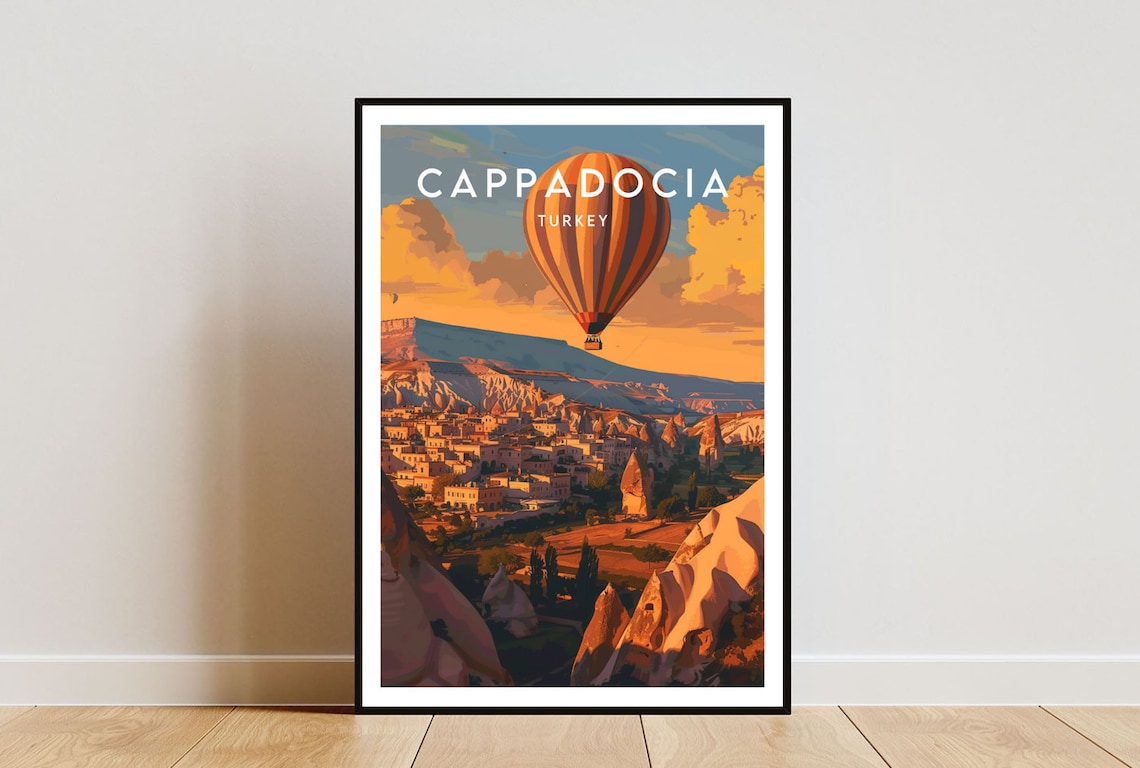 Cappadocia Travel Poster, Turkey Travel Print